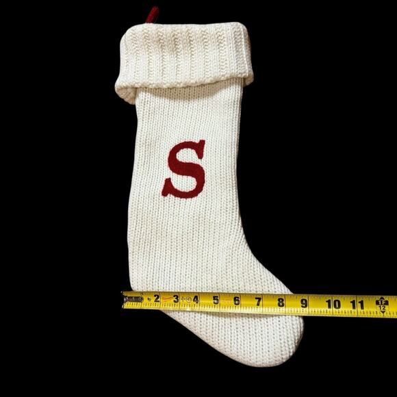 Wondershop Monogram Christmas Stocking Letter S Initial Ivory Red Knit Target - Picture 4 of 9